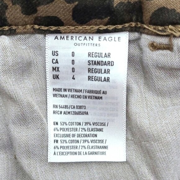 AEO Next Level Stretch Super Hi-Rise Jegging Two Tone Brown Animal Print Size 0 - Picture 11 of 15
